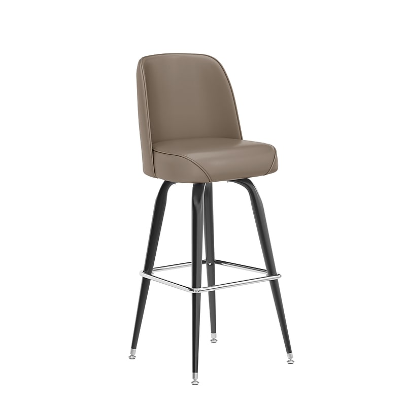 Flash Furniture James Traditional Vinyl Full Back Barstool, Beige (XUF125BEIGE) image 1