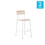 Flash Furniture Cyprus Contemporary Steel/Wood Slat Back Barstool, Antique White, 2-Pieces/Pack (2XUCH10443BAWH)~#|#~sp245677060_sc7