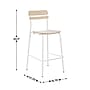 Flash Furniture Cyprus Contemporary Steel/Wood Slat Back Barstool, Antique White, 2-Pieces/Pack (2XUCH10443BAWH)~#|#~sp245677077_sc7