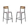Flash Furniture Cyprus Contemporary Steel/Wood Slat Back Barstool, Black/Copper, 2-Pieces/Pack (2XUCH10443BACP)~#|#~sp245677093_sc7