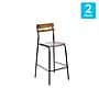 Flash Furniture Cyprus Contemporary Steel/Wood Slat Back Barstool, Black/Copper, 2-Pieces/Pack (2XUCH10443BACP)~#|#~sp245677100_sc7