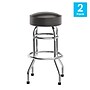 Flash Furniture Bruno Traditional Vinyl Double Ring Barstool without Back, Dark Brown, 2-Pieces/Pack (2XUD100DKBRN)~#|#~sp245677148_sc7