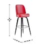 Flash Furniture James Traditional Vinyl Full Back Barstool, Red (XUF125RED)~#|#~sp245678096_sc7
