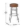 Flash Furniture Bruno Traditional Vinyl Double Ring Barstool without Back, Weathered Brown, 2-Pieces/Pack (2XUD100WBRN)~#|#~sp245678108_sc7