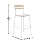 Flash Furniture Cyprus Contemporary Steel/Wood Slat Back Barstool, White/Antique White (XUCH10443BAWH)~#|#~sp245678135_sc7