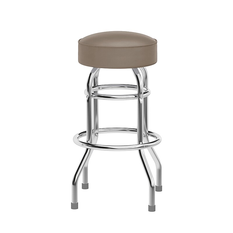 Flash Furniture Bruno Traditional Vinyl Double Ring Barstool without Back, Beige (XUD100BEIGE) image 1