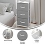 Flash Furniture Sodano Nightstand with 3 Storage Drawers, Fabric, Gray Drawers/White Frame (WXEZO802WWHGR)~#|#~sp245719721_sc7