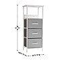 Flash Furniture Sodano Nightstand with 3 Storage Drawers, Fabric, Gray Drawers/White Frame (WXEZO802WWHGR)~#|#~sp245719722_sc7