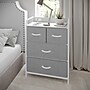 Flash Furniture Sodano Nightstand with 4 Storage Drawers, Fabric, Gray Drawers/White Frame (WX5L604WWHGR)~#|#~sp245719748_sc7