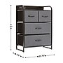 Flash Furniture Sodano Nightstand with 4 Storage Drawers, Fabric, Charcoal Drawers/Black Frame (WX5L604WBKGR)~#|#~sp245720767_sc7