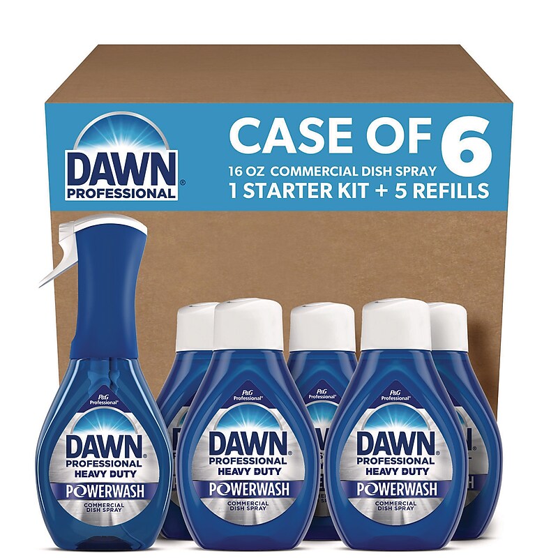 Dawn Professional Heavy Duty Powerwash Dish Soap Spray with Refill, Fresh Scent, 16 oz., 6/Carton (80763689) image 1