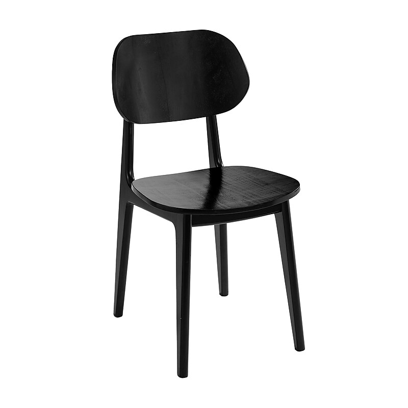 Flash Furniture Verona Contemporary Solid Wood Dining Chair, Black (XUCH103673BLK) image 1