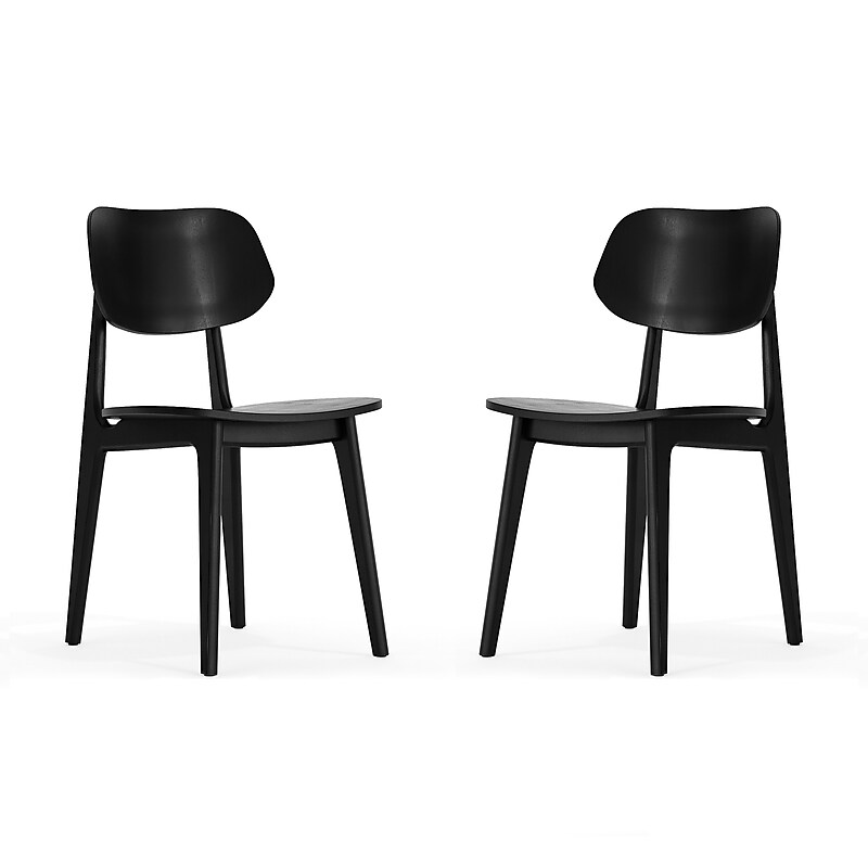 Flash Furniture Verona Contemporary Solid Wood Dining Chair, Black, 2/Pack (2XUCH103673BLK) image 1