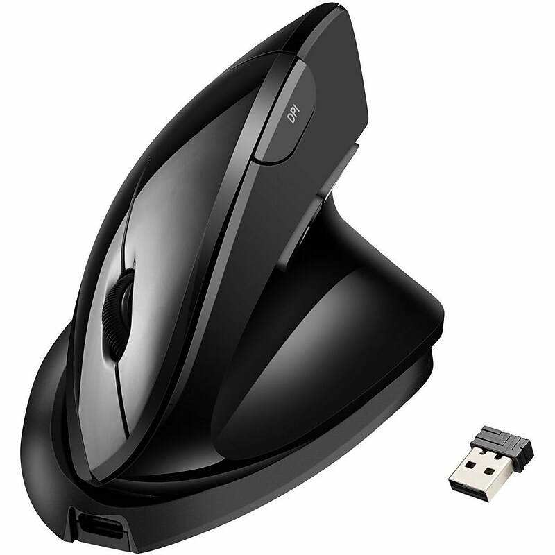 Adesso iMouse V30 Wireless Ergonomic Vertical Optical Mouse, Black image 1