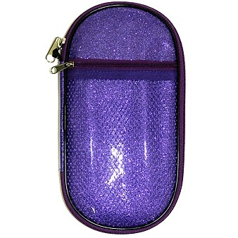 Inkology Glitter Multi-Compartment Purple Pencil Pouch, 6 Pack (4165)