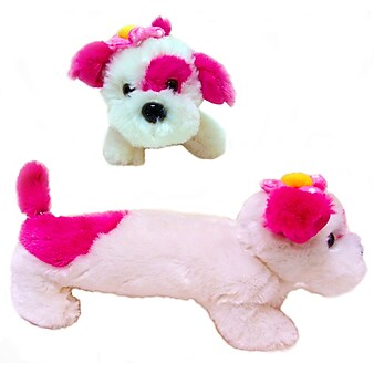 Inkology Plush Puppy Pencil Pouch, 6 Pack (4943)