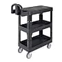 Rubbermaid Commercial BRUTE 3-Shelf Resin Mobile Heavy-Duty Ergo Flat Utility Cart with Swivel Wheels, Black (2203280)~#|#~sp246913772_sc7