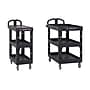 Rubbermaid Commercial BRUTE 3-Shelf Resin Mobile Heavy-Duty Ergo Flat Utility Cart with Swivel Wheels, Black (2203280)~#|#~sp246913774_sc7