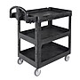 Rubbermaid Commercial BRUTE 3-Shelf Resin Mobile Heavy-Duty Ergo Lipped Utility Cart with Swivel Wheels, Black (2196862)~#|#~sp246913776_sc7
