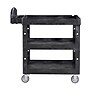 Rubbermaid Commercial BRUTE 3-Shelf Resin Mobile Heavy-Duty Ergo Lipped Utility Cart with Swivel Wheels, Black (2196862)~#|#~sp246913779_sc7