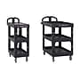 Rubbermaid Commercial BRUTE 3-Shelf Resin Mobile Heavy-Duty Ergo Lipped Utility Cart with Swivel Wheels, Black (2196862)~#|#~sp246913781_sc7