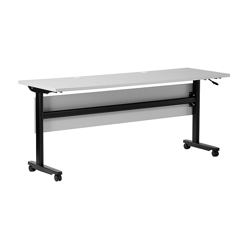 Flash Furniture Palmer 72"W x 24"D Foldable Training Room Table, Laminate, Gray Tabletop/Black Frame (MTM7224TLEGGB) image 1