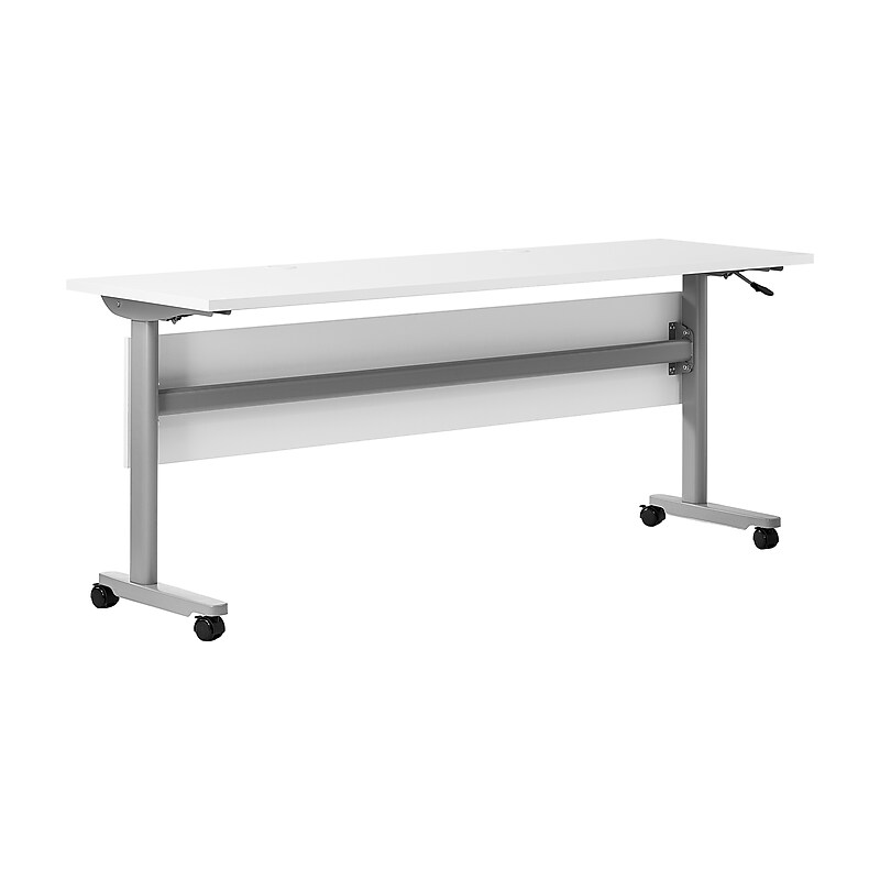 Flash Furniture Palmer 72"W x 24"D Foldable Training Room Table, Laminate, White Tabletop/Gray Frame (MTM7224TLEGWG) image 1