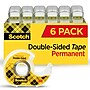 Scotch Permanent Double Sided Tape With Dispensers, 0.5" x 13.9 yds., Clear, 6/Pack (6137H-2PC-MP)~#|#~sp248865640_sc7