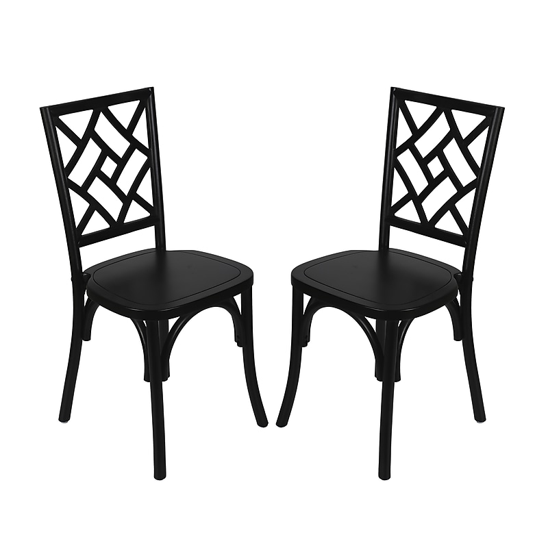 Flash Furniture Brooklyn Contemporary Wood Dining Chair, Black, 2/Pack (2ZH81005BLK) image 1