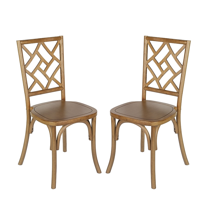 Flash Furniture Brooklyn Contemporary Wood Dining Chair, Pecan, 2/Pack (2ZH81005PEC) image 1