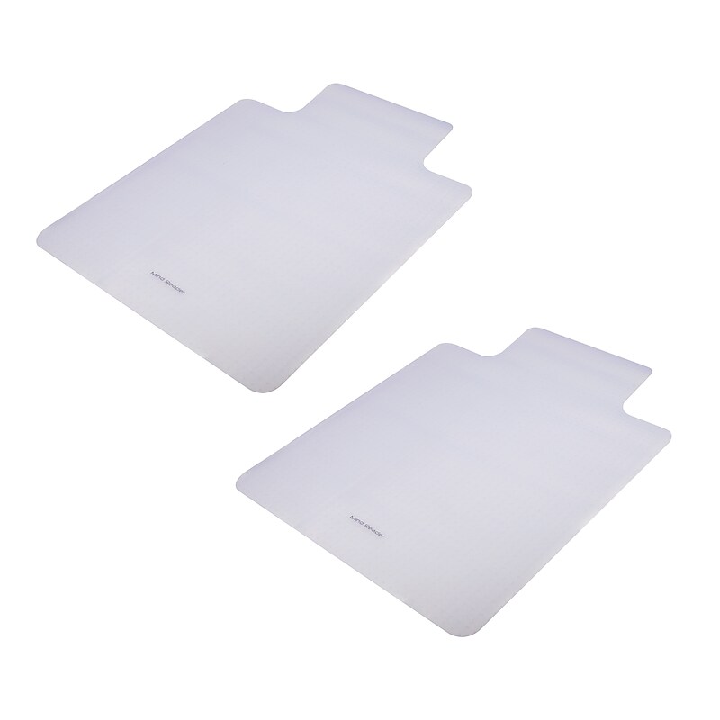 Mind Reader Carpet Chair Mat with Lip, 36" x 48'', Low-Pile, Clear, Set of 2 (2OFFCMAT-CLR) image 1