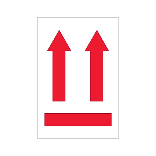 Tape Logic Labels, (two up arrows over red bar), 4 x 6