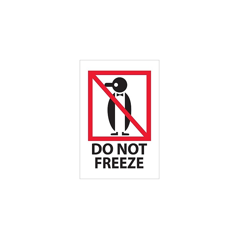 Tape Logic Labels, "Do Not Freeze", 4 x 6", Red/White/Black, 500/Roll (IPM506) image 1