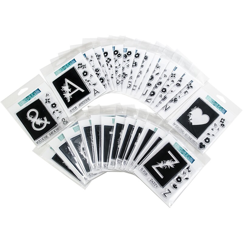 Concord & 9th Monogram Collection Concord & 9th Clear Stamps 4" x 4", 28/Pack (10350) image 1