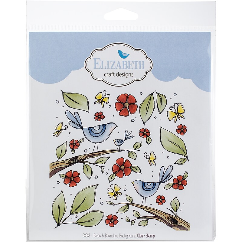 Elizabeth Craft Designs Birds & Branches Background Clear Stamps (CS088) image 1