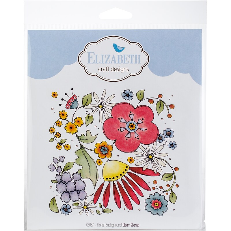 Elizabeth Craft Designs Floral Background Clear Stamps (CS087) image 1