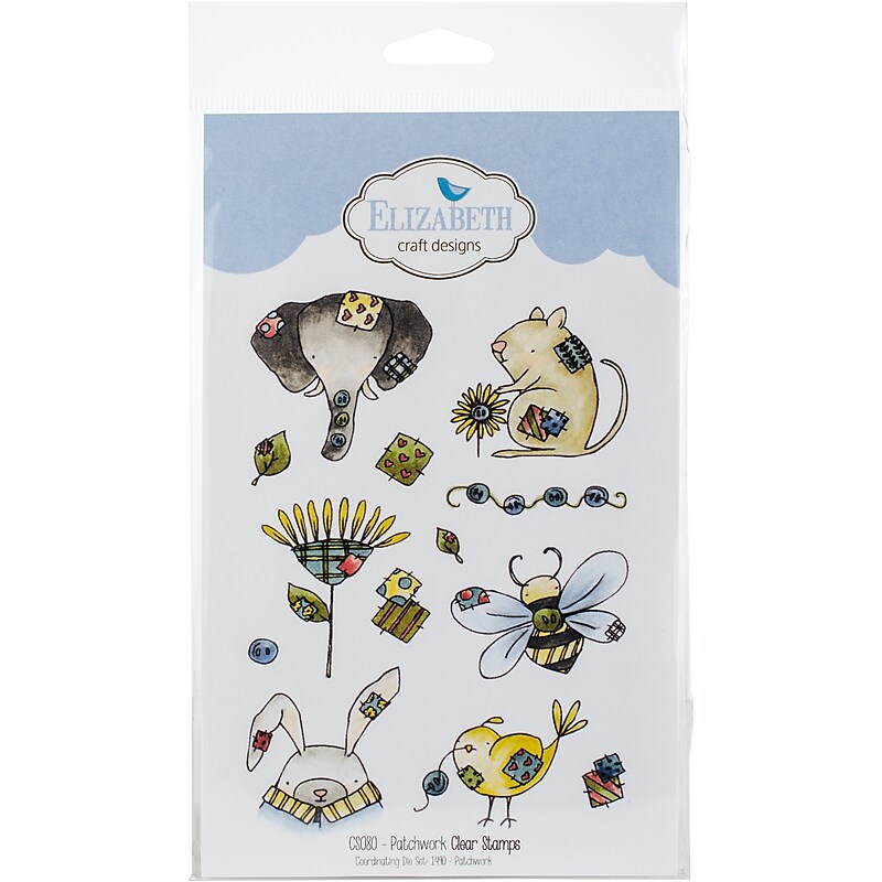 Elizabeth Craft Designs Patchwork Clear Stamps (CS080) image 1
