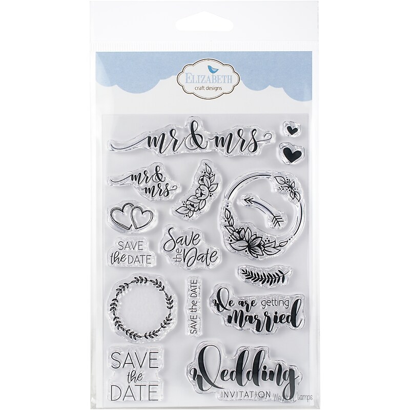 Elizabeth Craft Designs Wedding Sentiments Clear Stamps (CS092) image 1