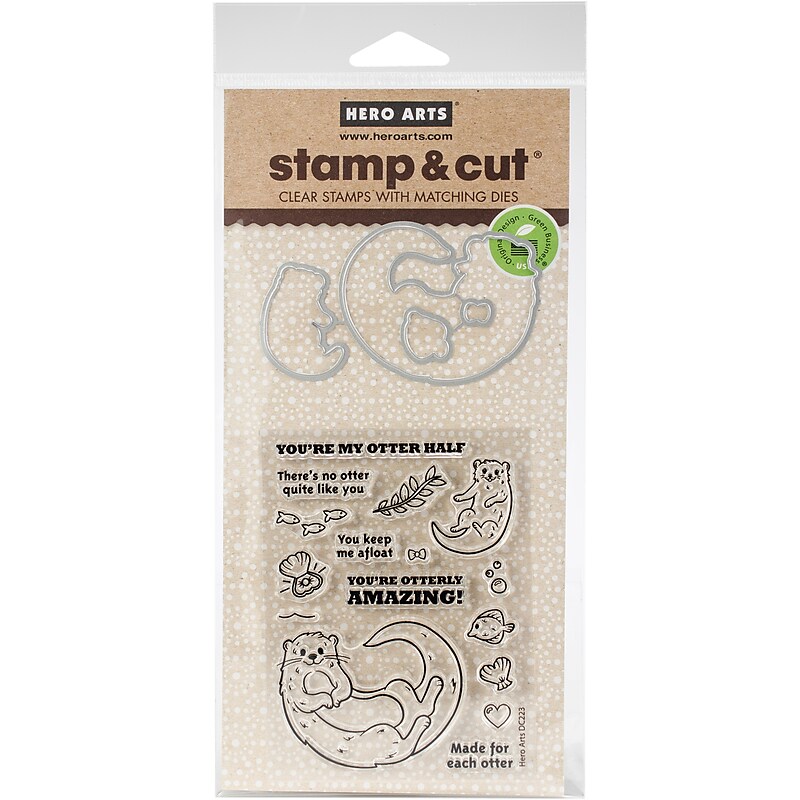 Hero Arts stamp & cut Otter Family Stamps, Clear (HA-DC223) image 1