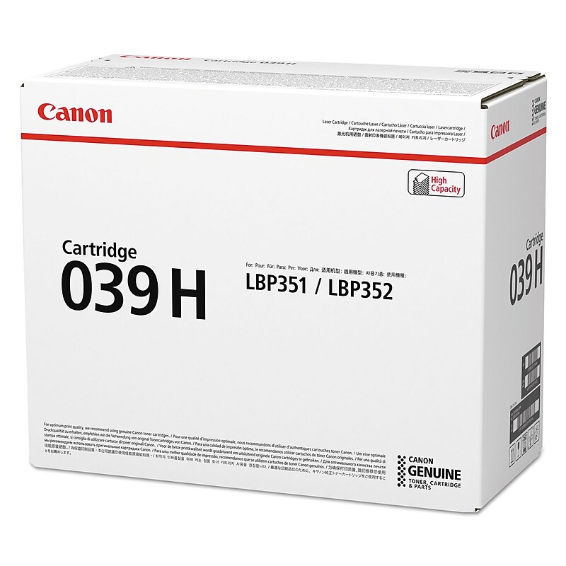 Canon 039H Black High Yield Toner Cartridge (CNM0288C001AA) image 1