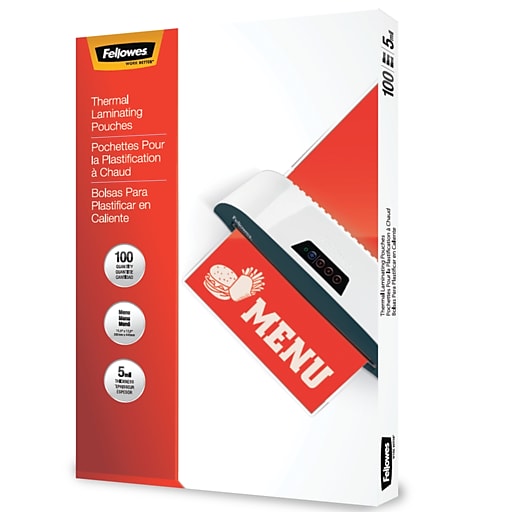 Staples 5 mil Thermal Laminating Pouches Letter Size 100 pack 17468 