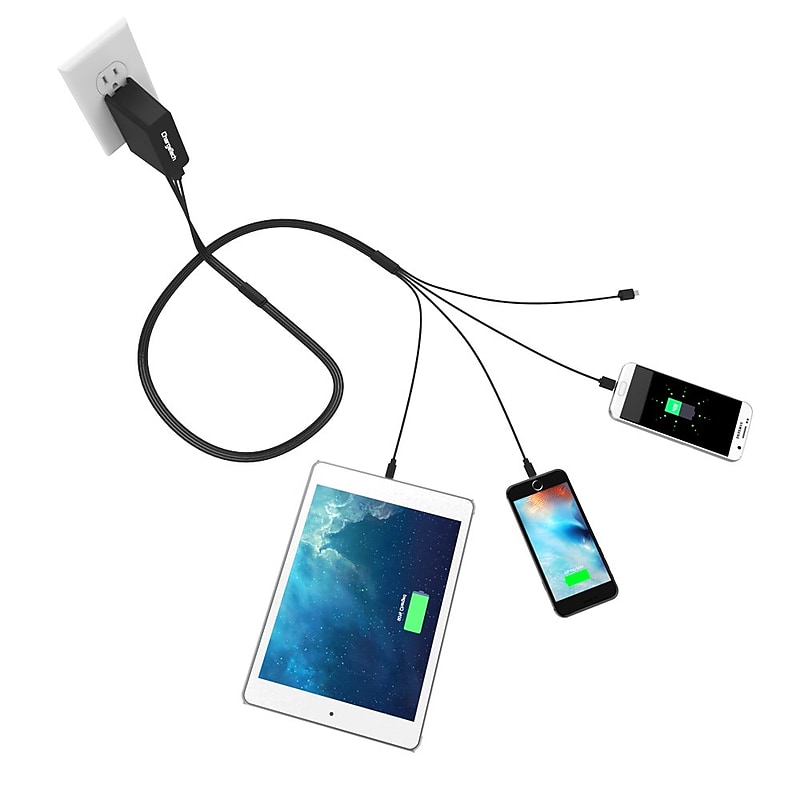 ChargeTech Universal Multi-Charging Cable Squid, (4) Braided Cables, 6' (V4) image 1