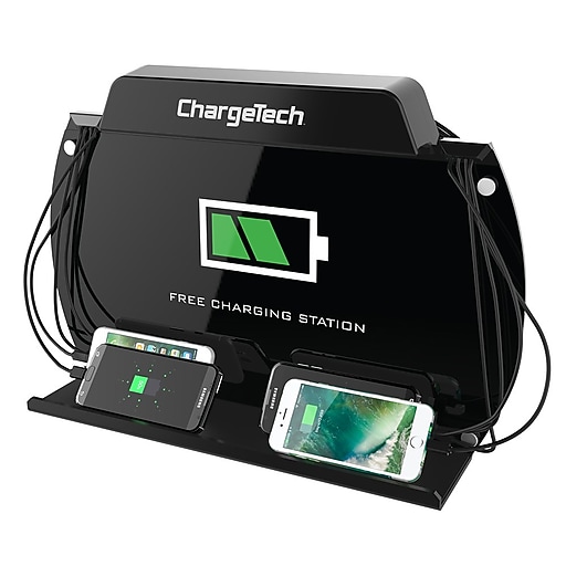 ChargeTech USB Charging Station for Most Smartphones, Black (CT300061