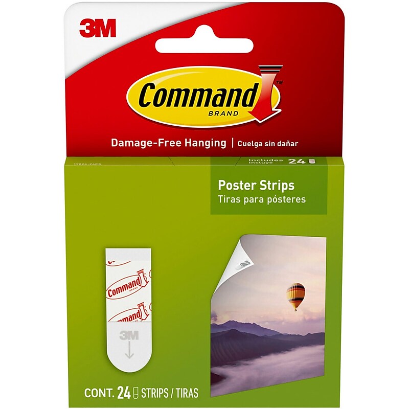 Command Poster Strips Value Pack, White, 12 Strips (17024ES) image 1