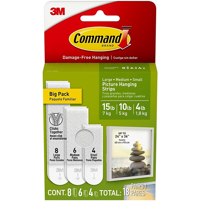 Command Assorted Picture Hanging Strips, Assorted Sizes (17211-BPES) image 1