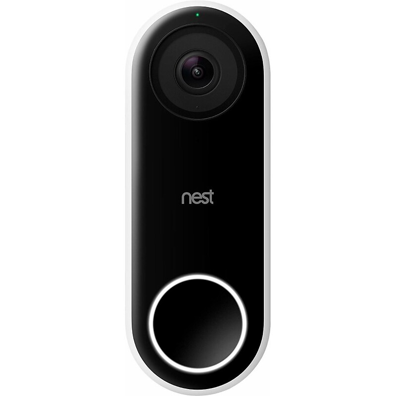Google Nest Hello WiFi Wired Smart Video Doorbell, Black (5085916) image 1