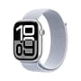 Apple Watch Series 10 GPS + Cellular Smartwatch, 46mm, Silver Aluminum Case with Blue Cloud Sport Loop (MWY23LW/A)~#|#~sp252646150_sc7