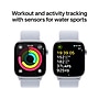 Apple Watch Series 10 GPS + Cellular Smartwatch, 46mm, Silver Aluminum Case with Blue Cloud Sport Loop (MWY23LW/A)~#|#~sp252646195_sc7