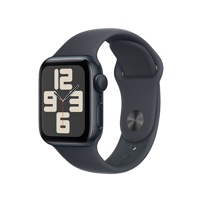 Apple Watch SE GPS Smartwatch, 40mm, Midnight Aluminum Case with Midnight Sport Band, Medium/Large (MXE93LL/A) image 1