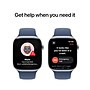Apple Watch Series 10 GPS Smartwatch, 46mm, Silver Aluminum Case with Denim Sport Band, Small/Medium (MWWL3LW/A)~#|#~sp252646219_sc7